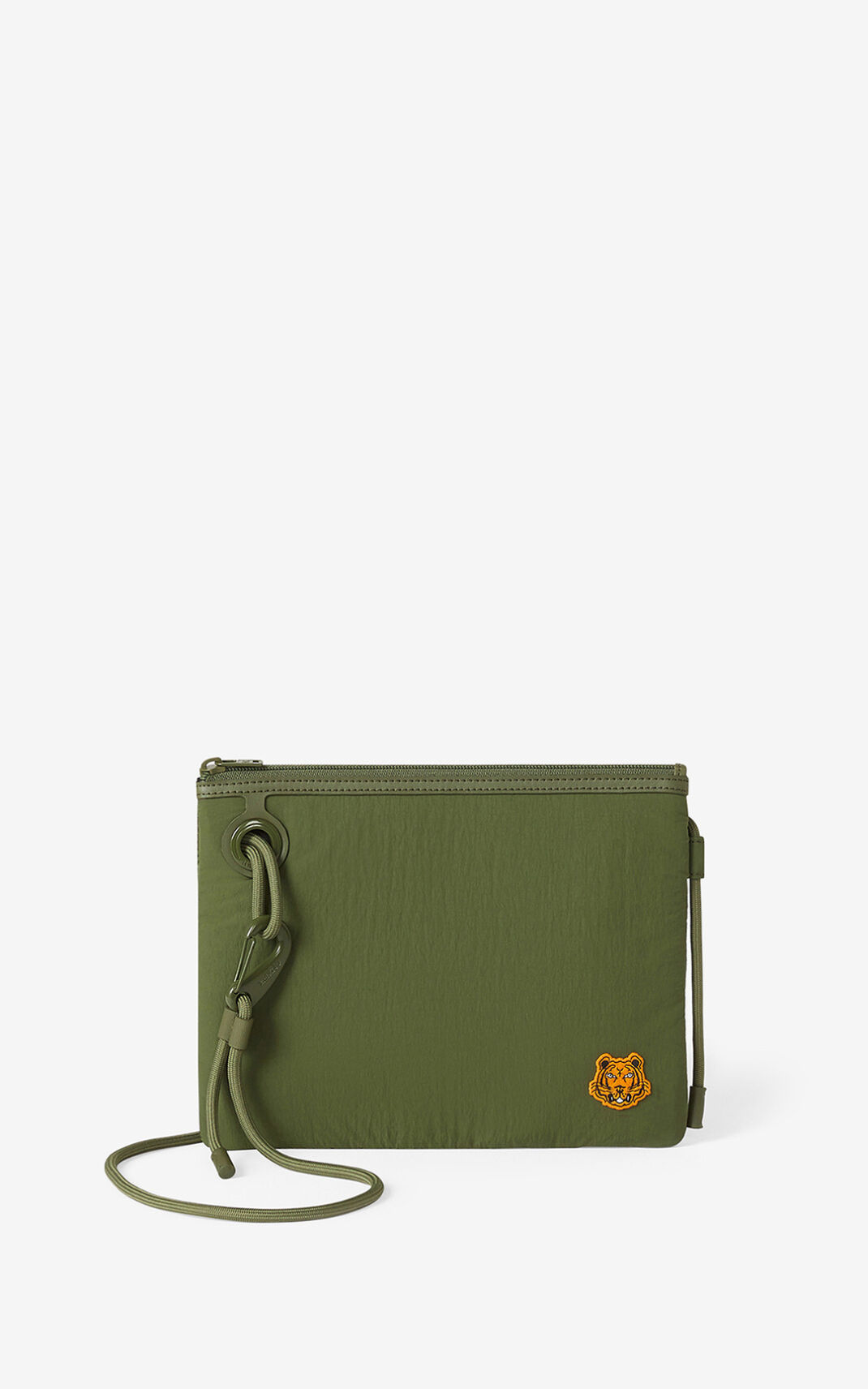 Kenzo Tiger Crest with strap Clutch Herre - Olivengrøn DK-689266